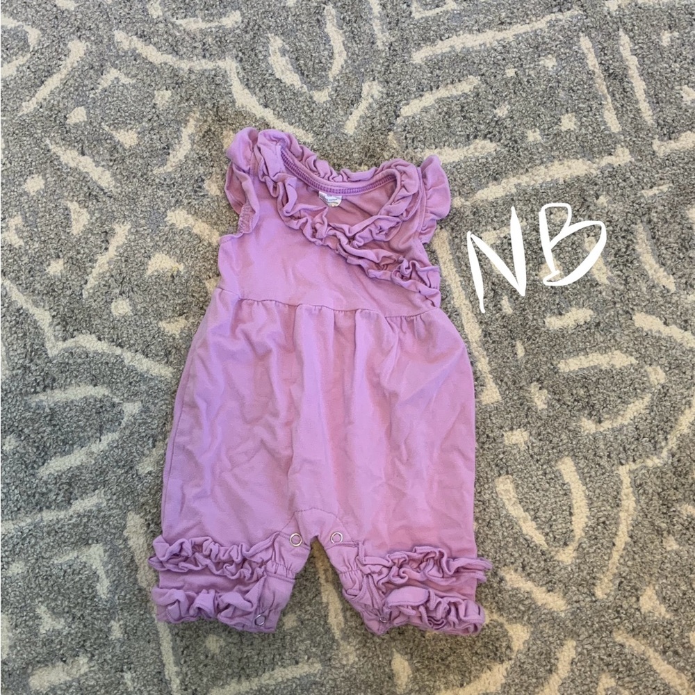 Ruffled Lavender Baby Romper